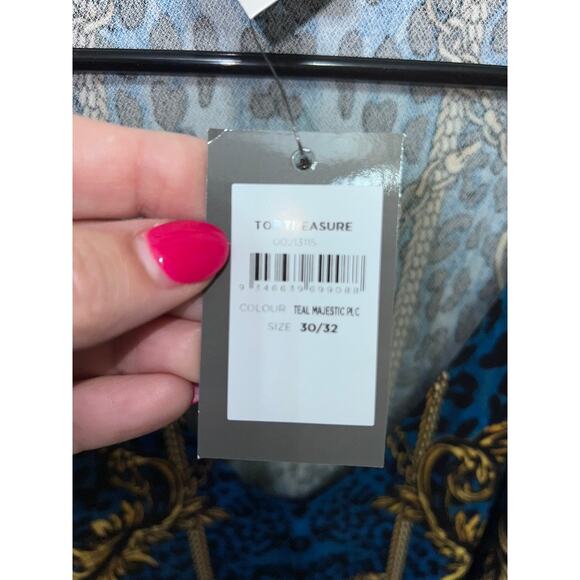 NWT Avenue Studio Women's Geometric Print Blouse Size 30 Multicolor - Picture 4 of 9